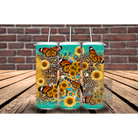 TURQUOISE and BUTTERFLIES TUMBLER